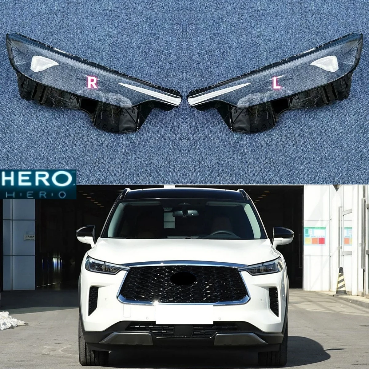 

For Infiniti QX60 2022 2023 2024 Front Headlight Cover Transparent Headlamp Lamp Shell Replace Original Lampshade Plexiglass