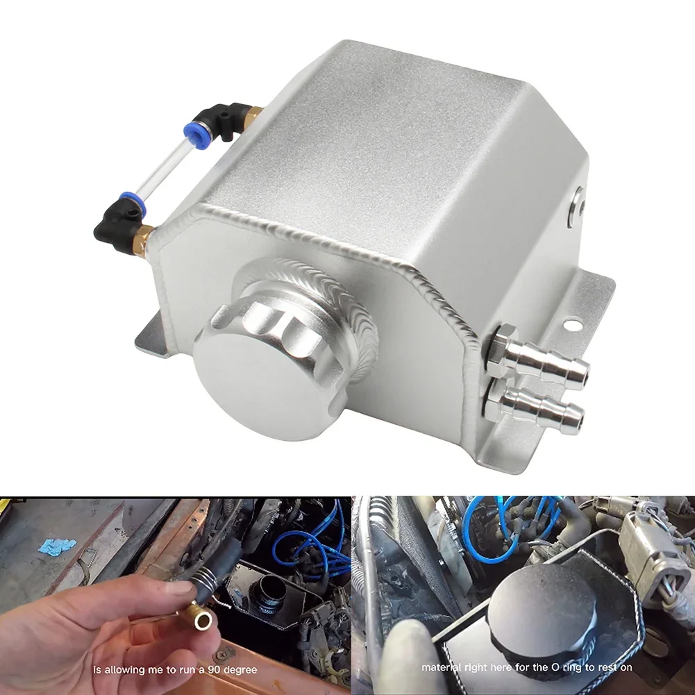 Olla de aceite de motor de aleación de aluminio de 1L, tanque de ventilación Universal para captura de aceite, radiador, botella de desbordamiento de refrigerante, piezas de coche, accesorios de herramientas