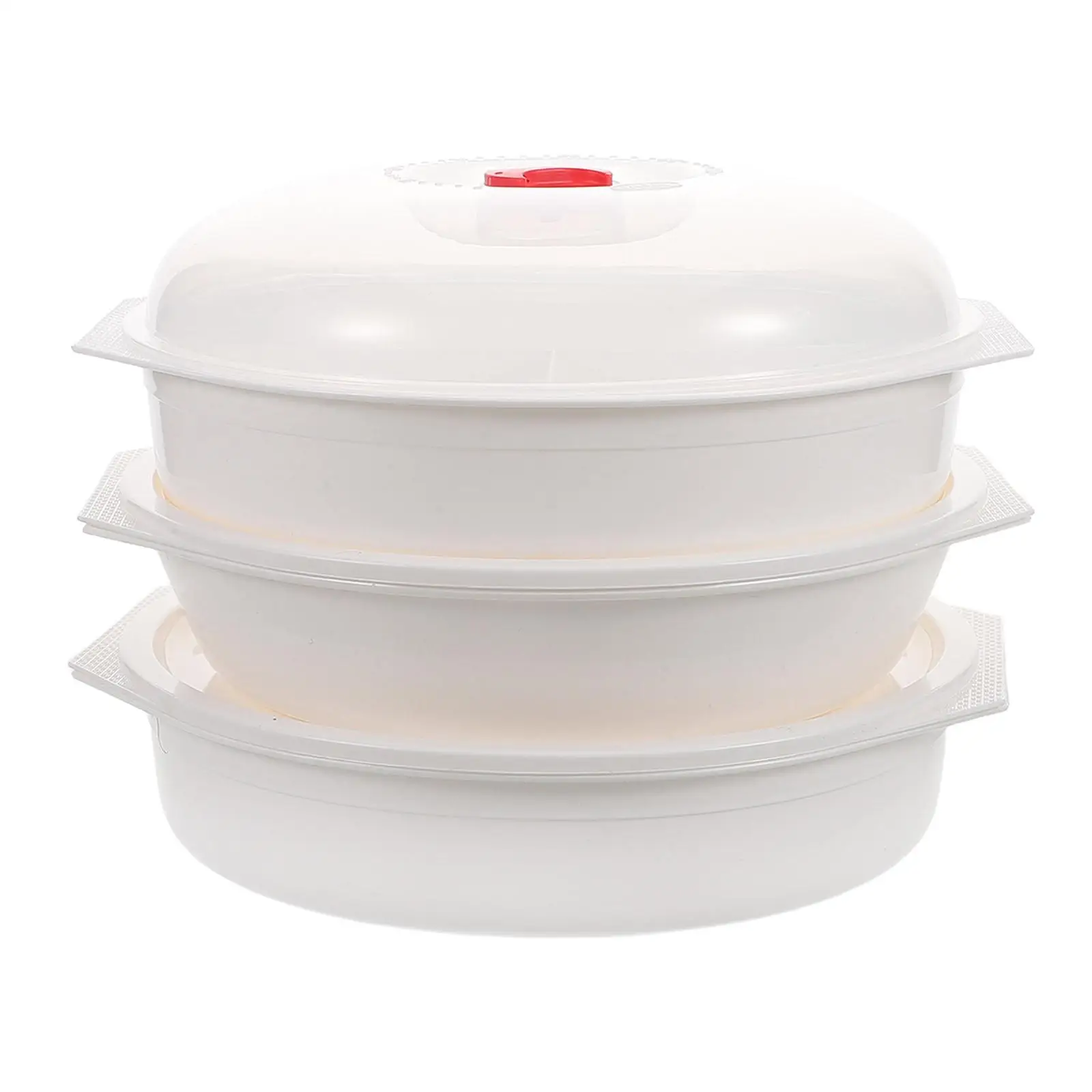 

3 Pcs Microwave Bowl Salad Meal Prep Containers Divided Lunch Catering Trays Lids Office Hightemp Resistant Ventilated