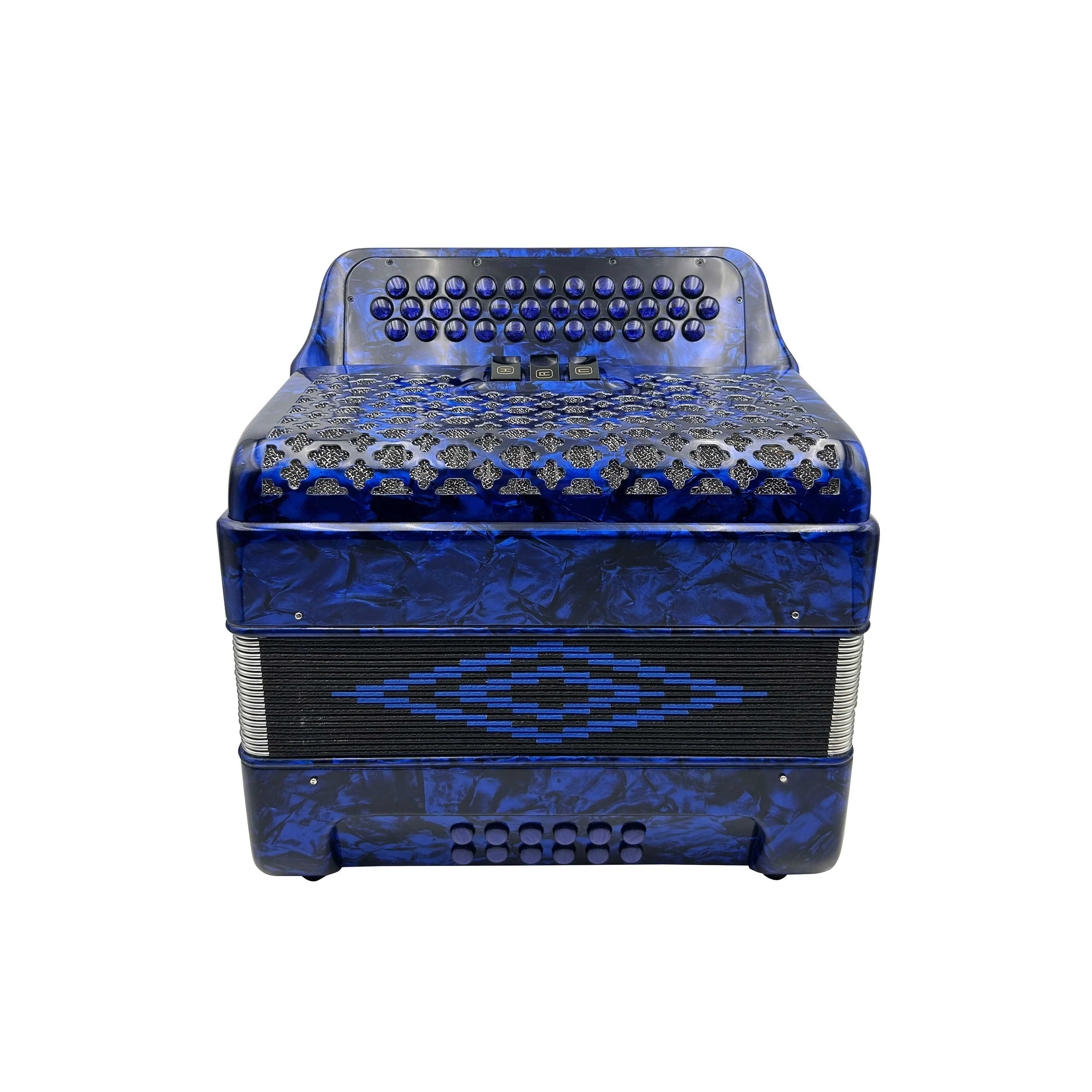 Professional 34‑Button 12‑Bass Diatonic Accordion  Wood Material 3 Registers Musical Performance Instrument
