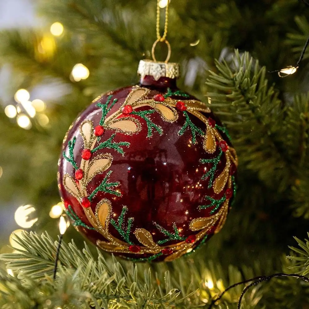 

8cm Christmas Glass Balls Korean Style Reusable Multicolor Christmas Ball Decorative Suspensable Christmas Tree Pendants