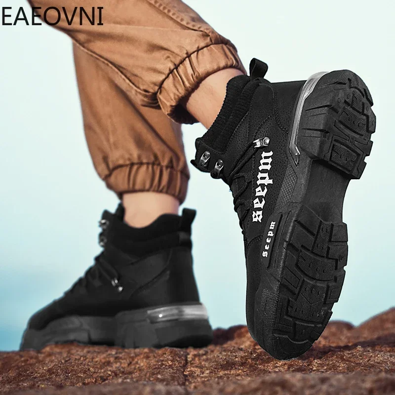 

Boots for Mans Tooling Boot Keep Warm Easy To Clean Trendy All-match Crush Resistant Outdoor Shoes British Style New Arrival