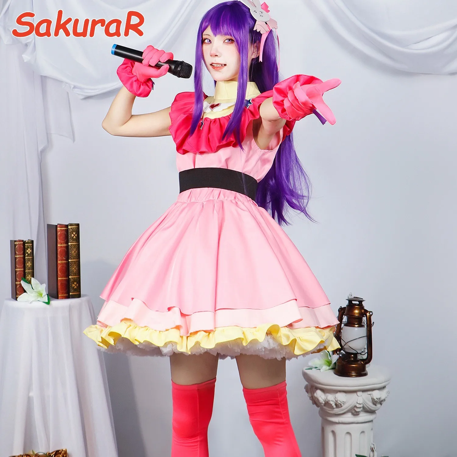 Anime Oshi No Ko Hoshino Ai Cosplay Kostuum Rollenspel Comic Con Dress Hallowmas Party Pruiken Animatieprop