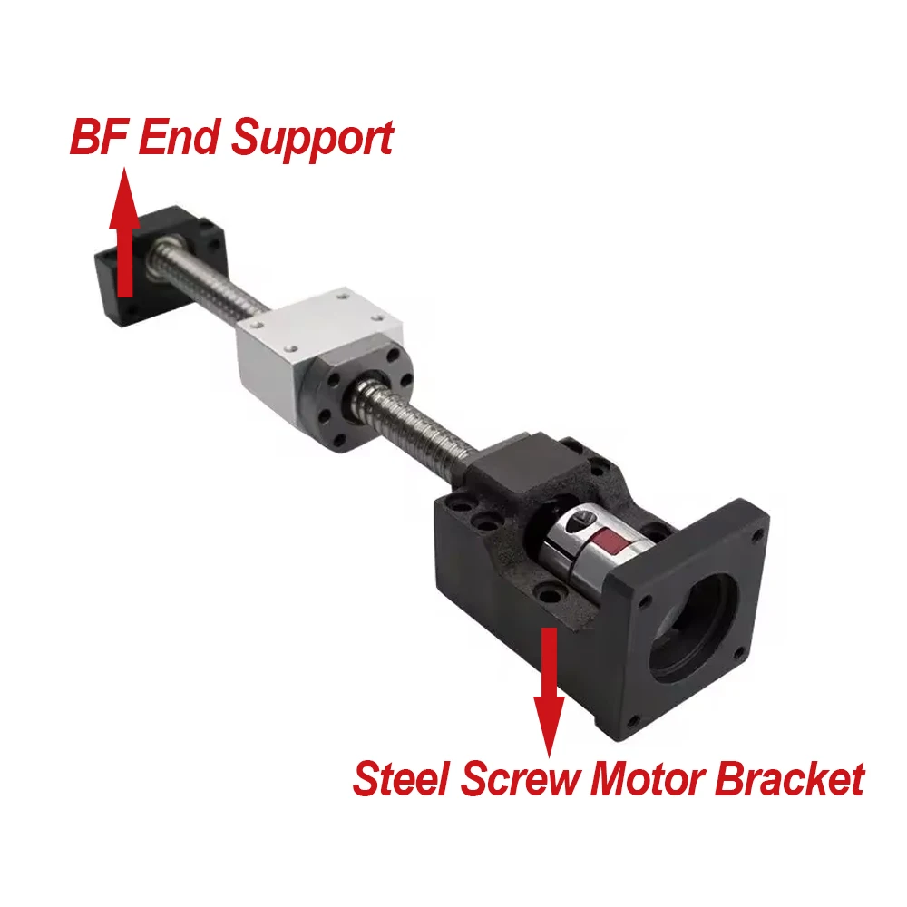 فولاذ ، مثبت بمحرك ، دعم برغي الكرة ، BF10 BF12 Ballscrew ، حفارة CNC ، SFU1204 ، 12 ، 16 برغي
