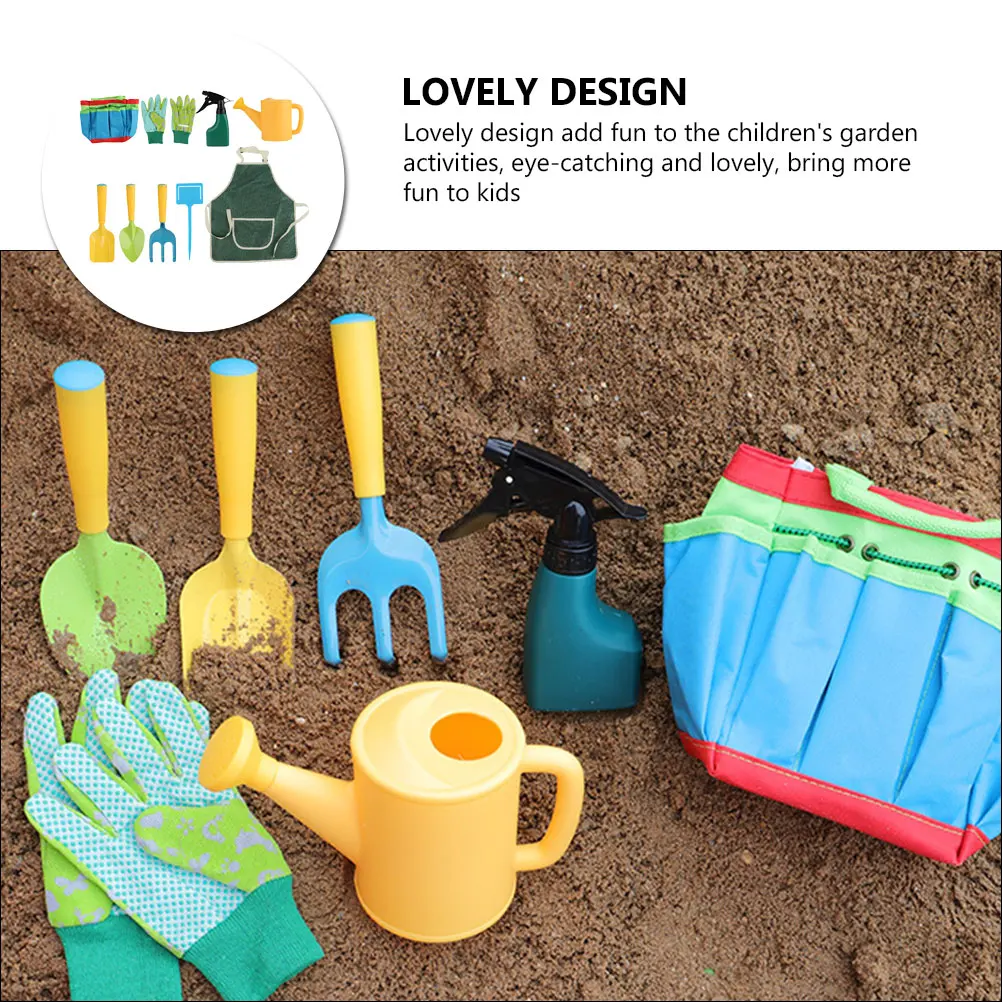 Herramientas de jardinería, pala para plantar, rastrillo de acero inoxidable, ligero, seguro, divertido, herramientas de jardín para niños, juguetes, juego en piscina S