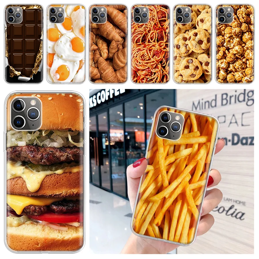 Food Fries Beer Cheese Sushi Cookie Soft Phone Case for iPhone 16 15 14 Plus 13 12 Mini 11 Pro Max 7 + Apple XS X SE 2020 8 Prin