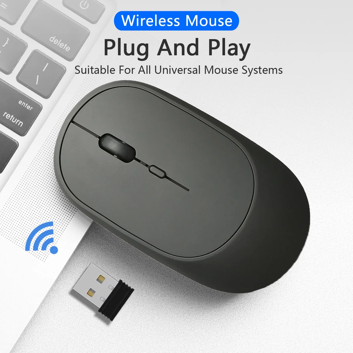 Rato de jogo sem fio 2.4ghz portátil escritório mouse sem fio ratos ergonômicos com 3 dpi ajustáveis para computador portátil desktop