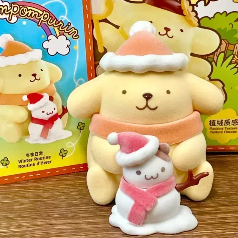 Sanrio children Four Seasons Series Blind Box floccaggio Action Figure Kawaii Pudding Dog Suprise Box Model Collect Toy regalo per bambini