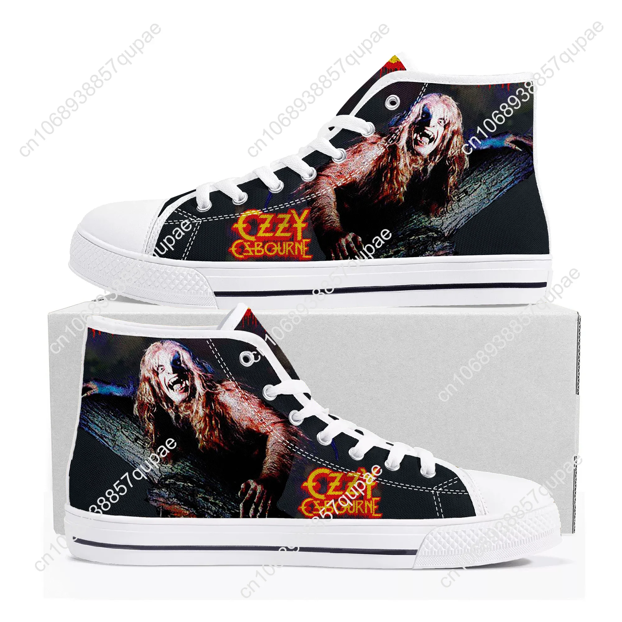 Ozzy Rock Singer Osbourne High Top High Quality Sneakers Mens Womens Teenager Canvas Sneaker Casual Couple Shoes Custom Shoes