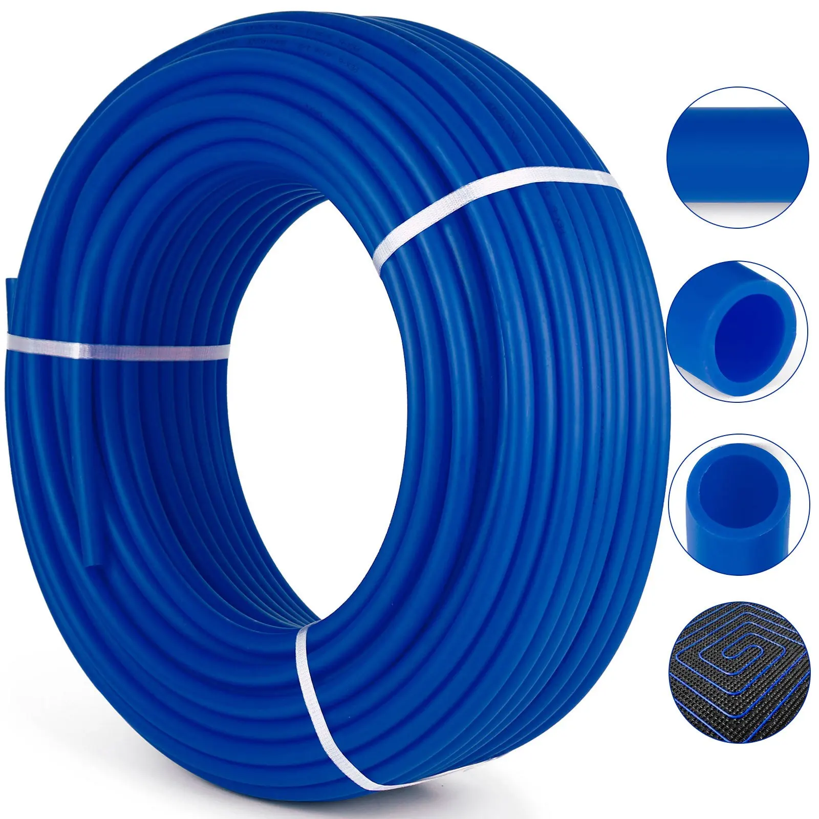 

3/4" PEX Tubing 500Ft Non-Barrier PEX Pipe Blue Pex-b Tube Coil For Hot And Cold Water Plumbing Open Loop Radiant Floor Heating
