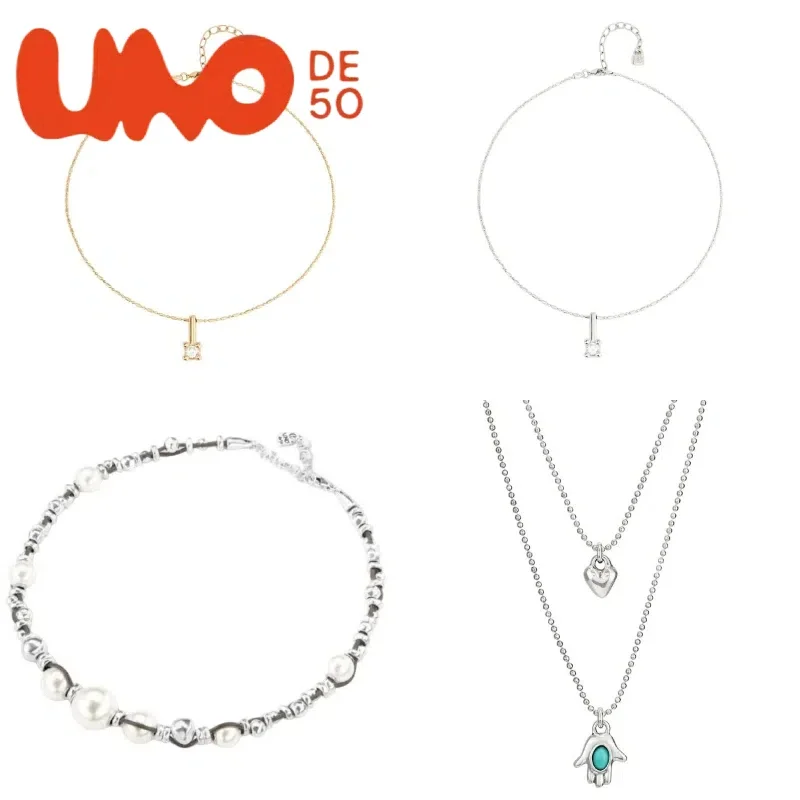 قلادة UNOde50 الفاخرة من الذهب والفضة عيار 24 قيراط - مجوهرات راقية مخفضة