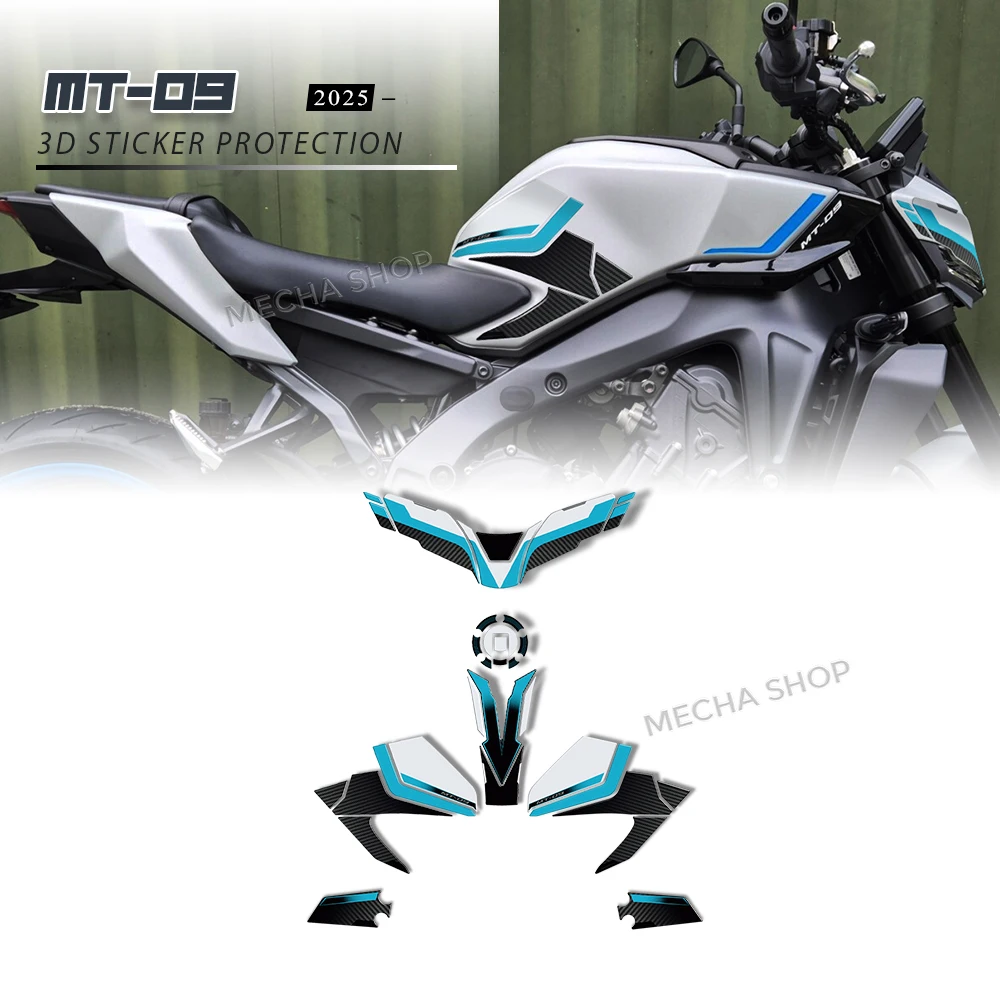 

3D наклейки из смолы, защитный комплект накладки на бак для MT-09 MT 09 2025, аксессуары для мотоциклов Ice Storm