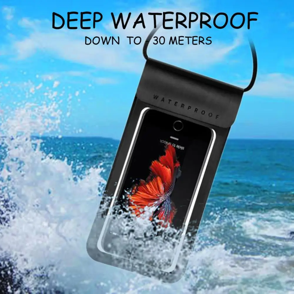 Funda impermeable para teléfono móvil con pantalla táctil, bolsa de buceo seco con correa para el cuello para iPhone, Xiaomi, Samsung, Meizu