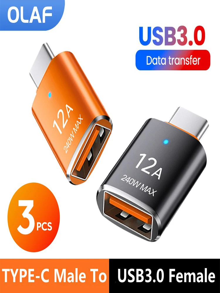 Adaptateur USB3.0 OTG Type C mâle vers USB3.0 femelle, connecteur de transfert de données rapide pour iphone 15 Samsung Huawei Xiaomi