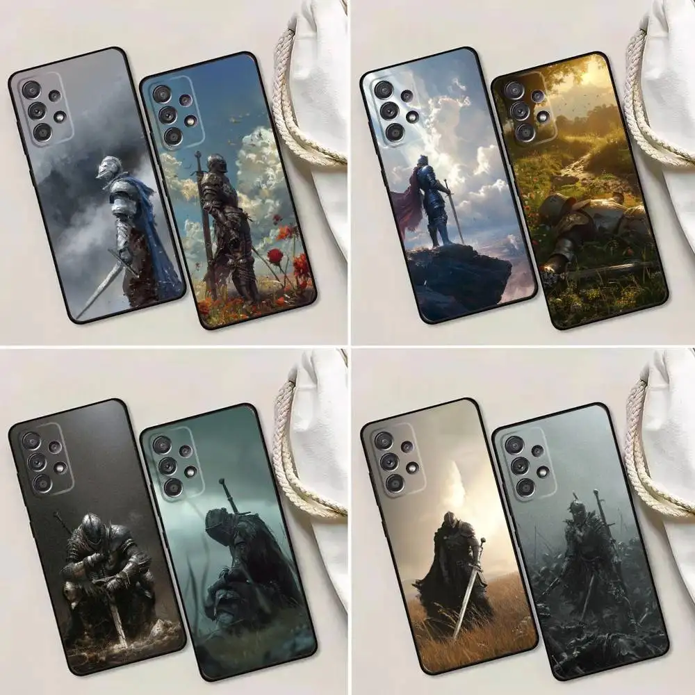 중세 기사 디자인 소프트 블랙 전화 케이스 이미지