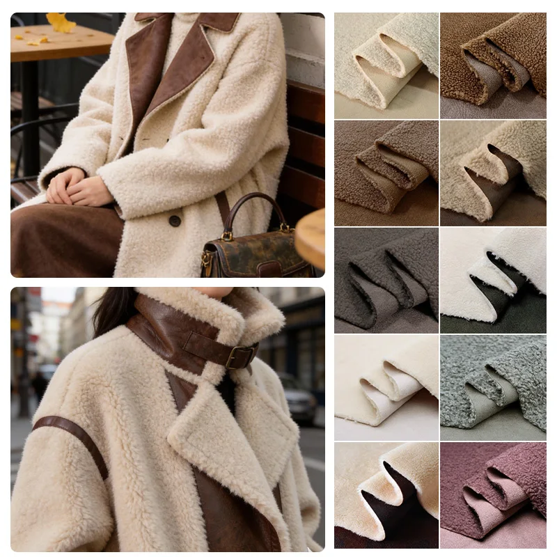 

Suede Velvet Composite Lamb Wool Fabric Winter Thickening Warm Cloth for Handmade Diy Sewing Vest Coat Clothing Accessories