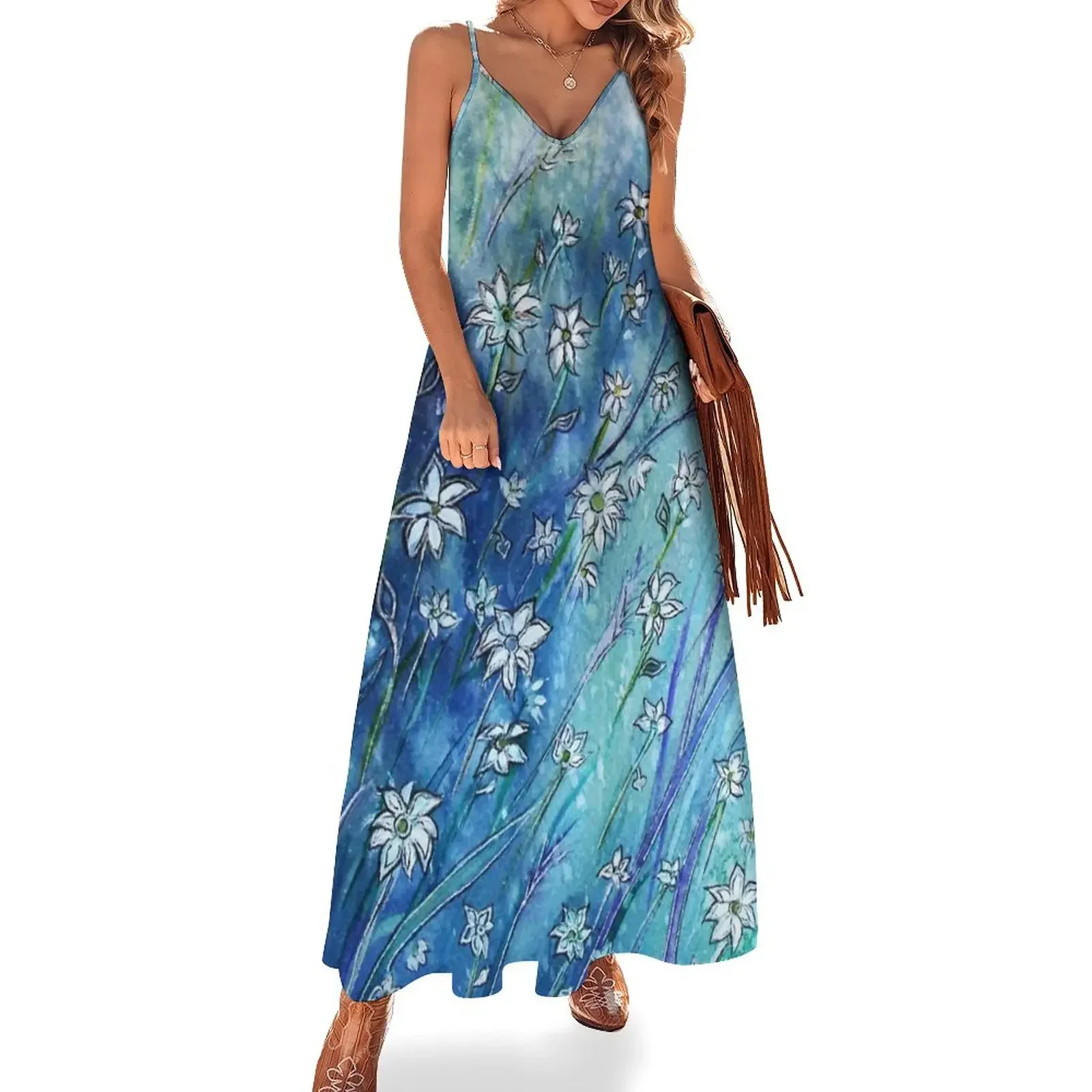 

Dainty Daisies Sleeveless Dress luxury woman evening dress long dress women summer woman 2024