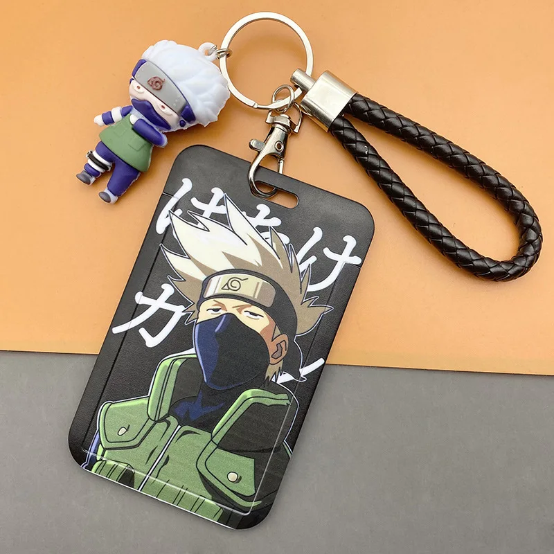 Anime NARUTO figure student food card protective cover access control card bus card set key chain hanging holiday gifts