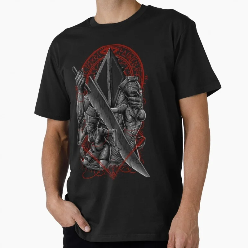 

Pyramid head 0430 Silent Hill Horror Graphic Tee Unisex Short Sleeve Gift t Shirt 100% cotton printed Clothes All size top S-6XL