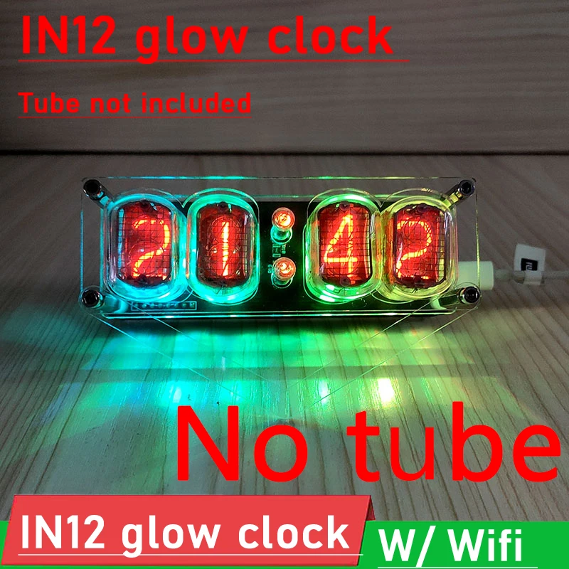 DYKB IN12 lampy jarzeniowej zegar z sieć WiFi samouczek ESP8266 4-bit zintegrowane w-12 LED RGB zegar Nixie cyfrowy wyświetlacz