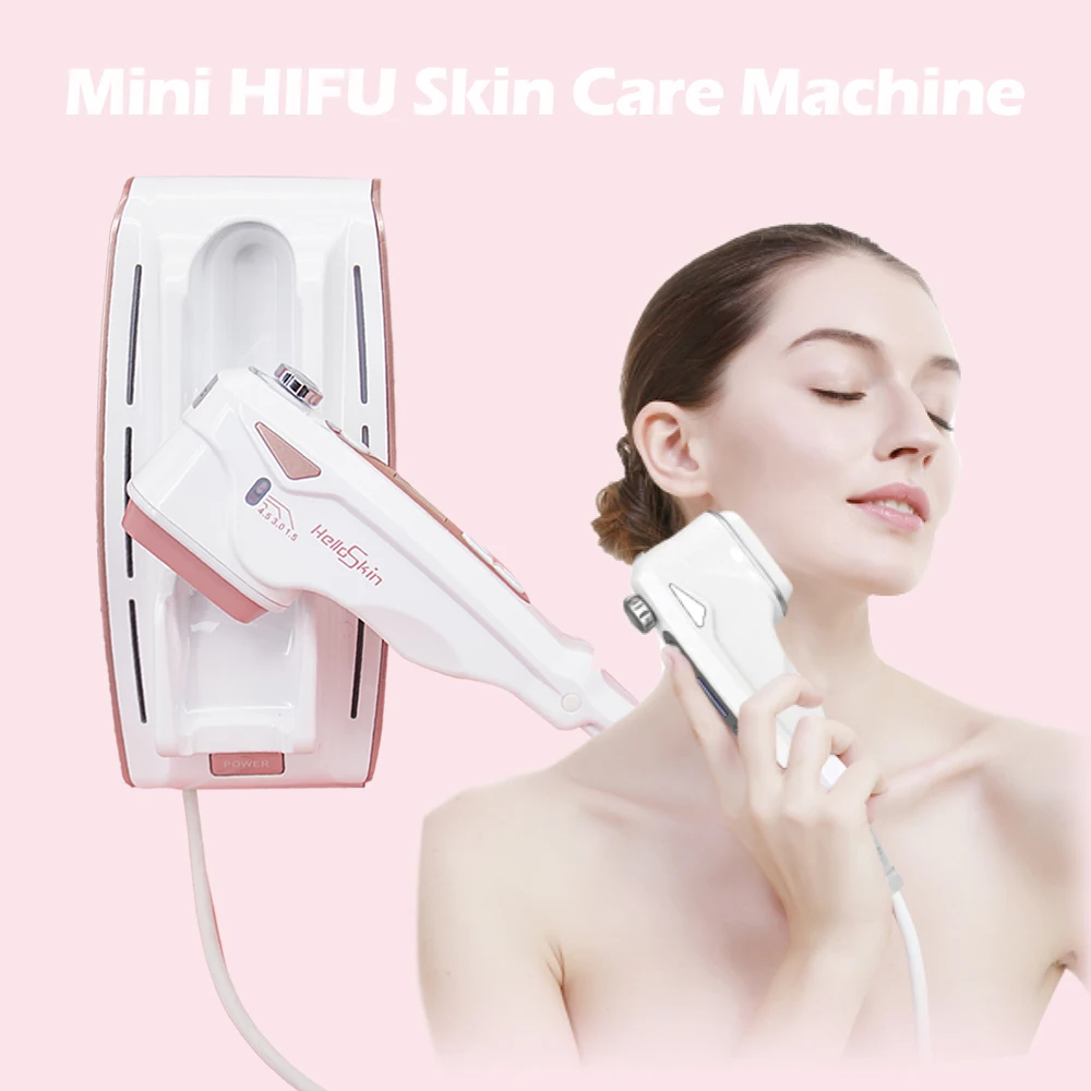 HelloSkin เครื่อง HIFU Mini Focus Ultrasonic แบบพกพาความร้อน Facial Device Home Pro คางคอฟื้นฟูผิวต่อต้านริ้วรอย