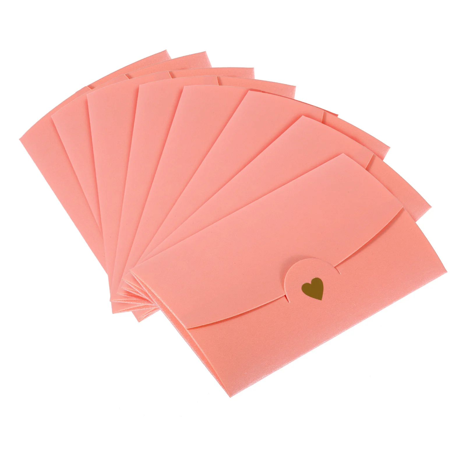 20Pc 10.5*7cm Pearl-coated Paper Mini Envelope Small Gift Card Holder Retro Gold Heart Business Invitation Envelopes for Wedding