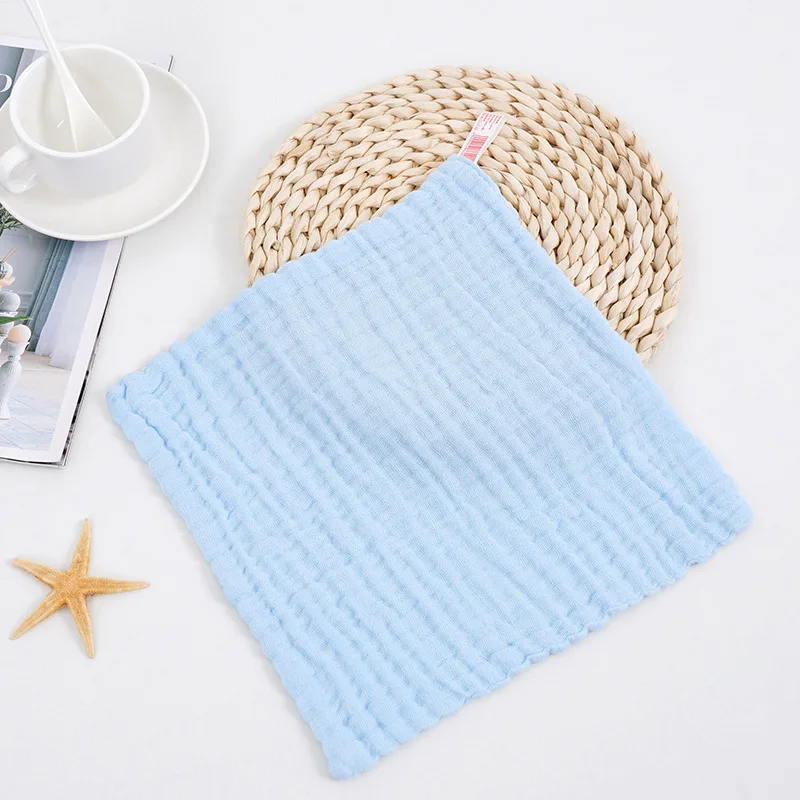 30x30cm Baby Solid Color Soft Pure Cotton Burp Cloths 6 Layers Newborn Infants Washing Face Towels Kids