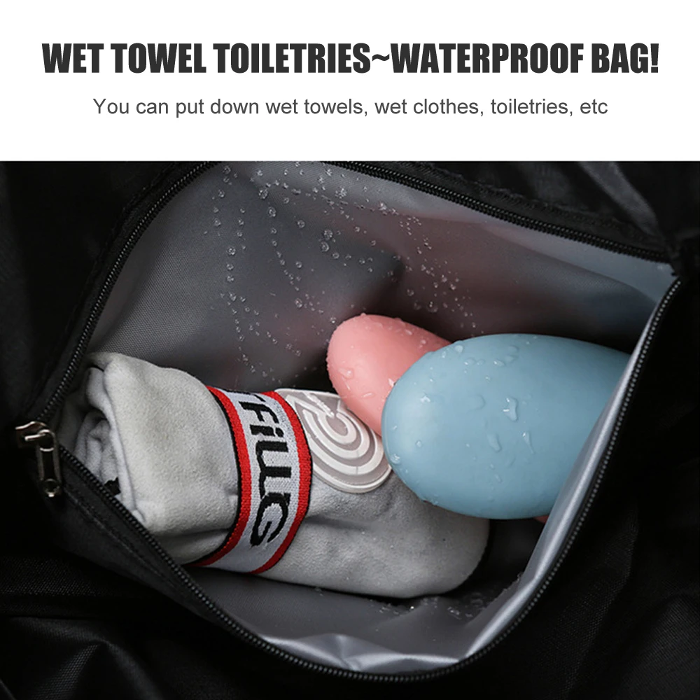 1 قطعة حقيبة حمل رياضية نسائية مقاومة للماء مع جيب جاف/رطب للسفر والعمل والتسوق والتمارين الرياضية والتخزين المنظم