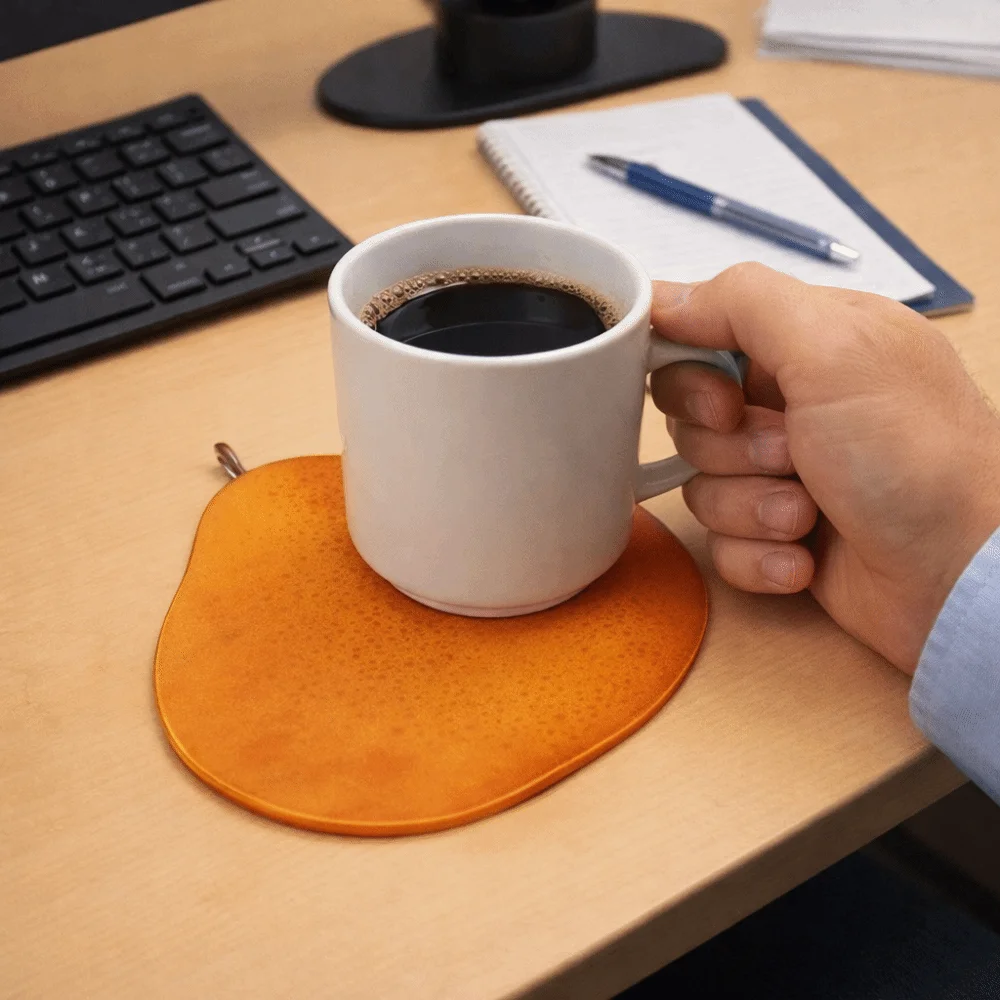 2PCS Acrylic Fruit Coasters Cute Simulated Fruit Heat Insulation Pad Spill Proof Non-Slip Anti Scald Coaster Office Desk