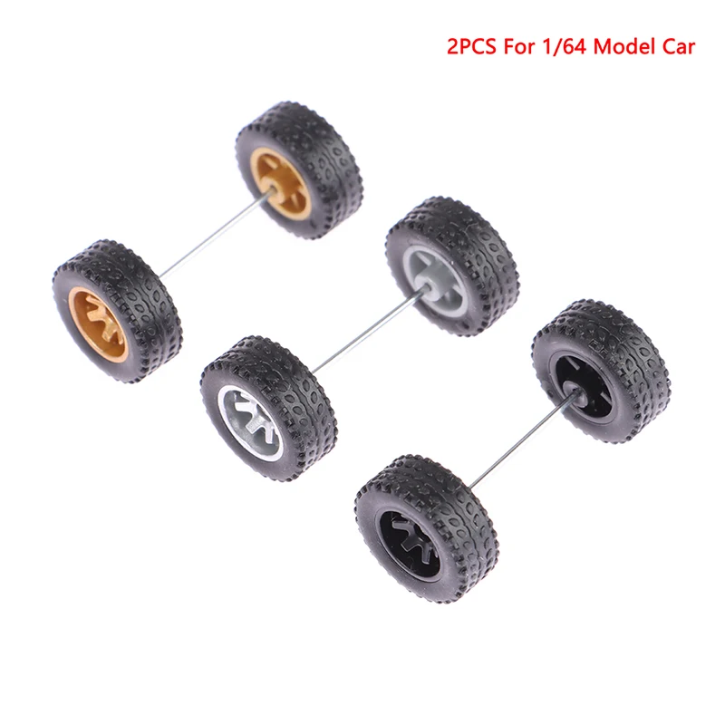 

1/64 Model Car Wheels With Rubber Tires 1 Set Plastic Basic Modified Parts For Hotwheels