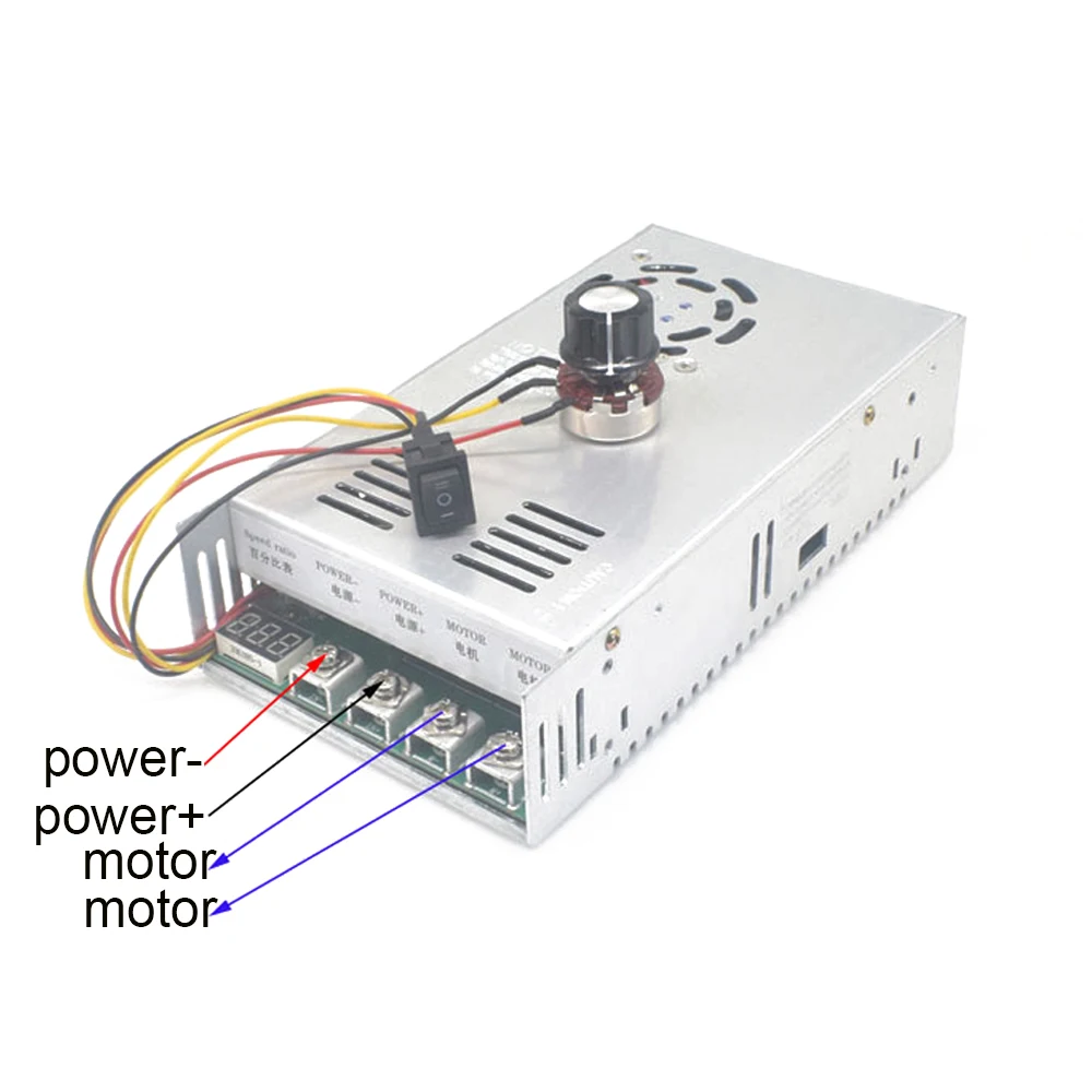 Imagem -04 - Controlador de Velocidade do Motor Avançado e Reverso Regulador Ajustável dc 1248v 0100 200a Regulador de Velocidade do Motor da Escova