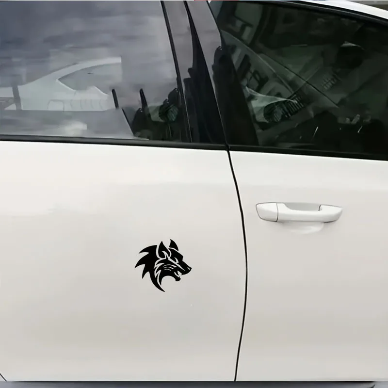 1 шт., крутая наклейка с силуэтом головы волка, подходит для дорожного багажа, столов, косметических чехлов, настенного искусства и декора «Человек-пещера»