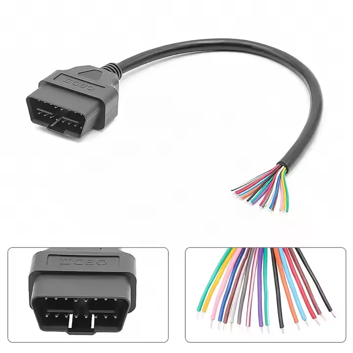 16 Pin OBD2 OBD-II Male Connector to Open Plug Wire OBD Diagnostic Extension Cable Pigtail for DIY view 4
