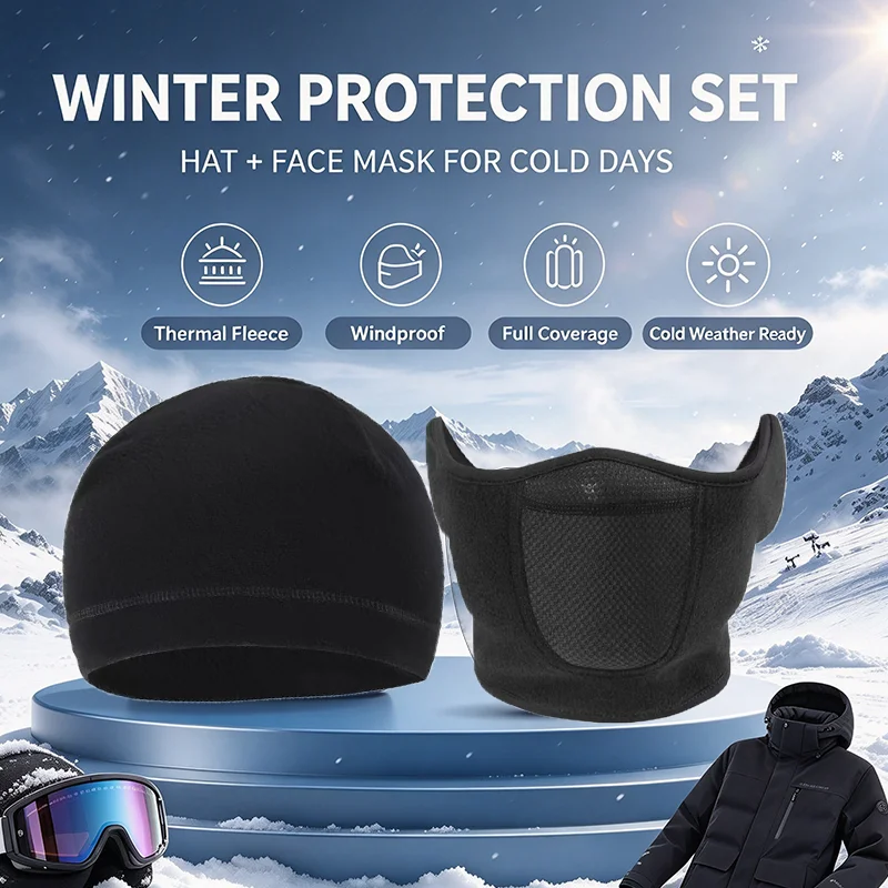Winter Warm Balaclava Face Mask Windproof Comfortable Outdoor Beanie Cap Thick Soft Polar Fleece Breathable Cycling Face Cover