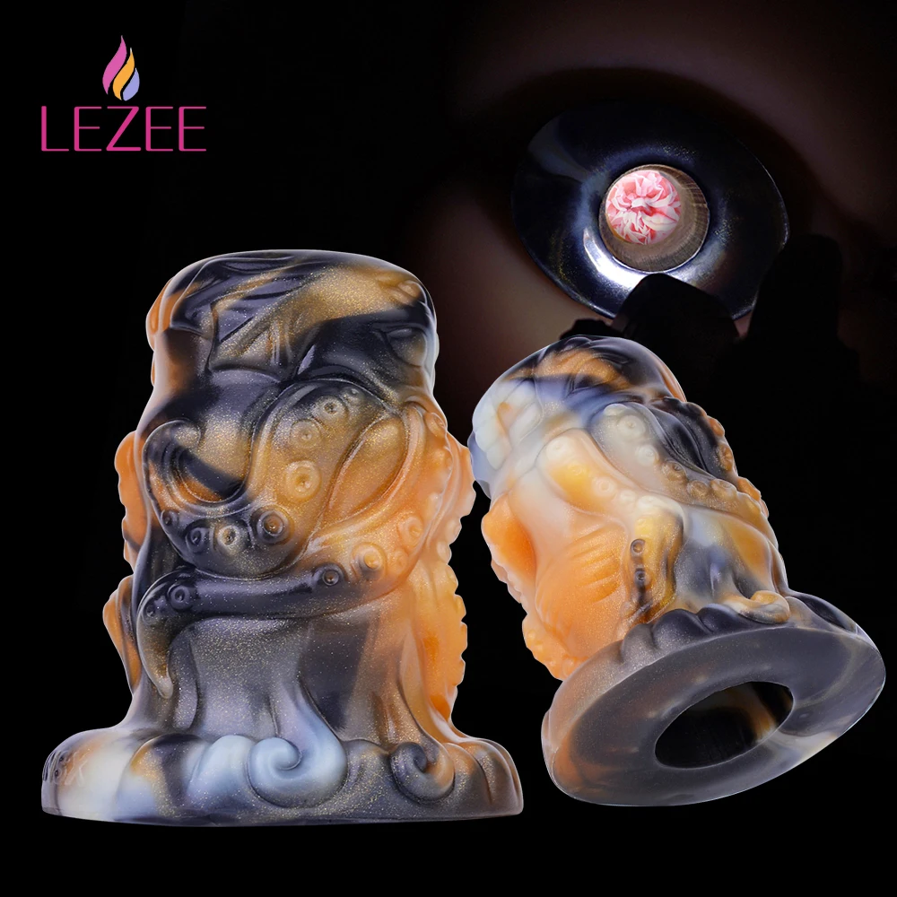 

LEZEE Silicone Vaginal Peek Channel Octopus Tentacles Anal Plug Speculum Hollow Anus Dilator Buttplug BDSM Sex Toy For Women Men