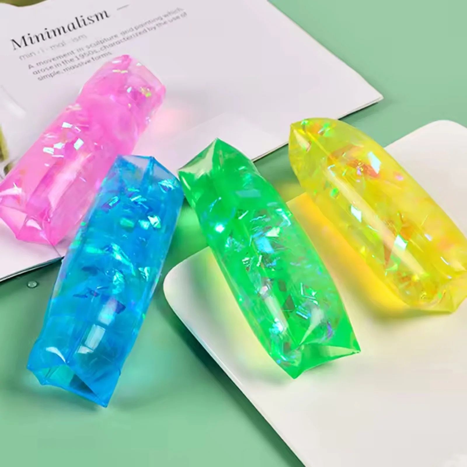 Colorful Random One Smooth Slippery Wiggly Stress Relief Toy with Confetti and Sea Creatures for Kids and Adults Fun Gifts image 5