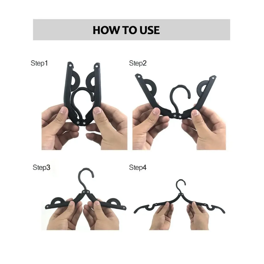 5-Pack Portable Folding Travel Clothes Hangers Collapsible Space-Saving Suitcase & Closet Organization Hangers - view 5