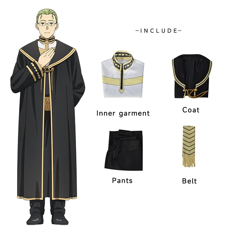 Anime Cheeky Freeze At The Funeral Heiter Cosplay Costume Cartoon Priest Uniform Halloween Carnival Costumes for Men Women