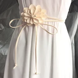 Women Big Flower Decorative Handmade Luxury Design Tassel Waistband Belts Waist Woven Bohemian Strap Rope Braid Tie Z0H3