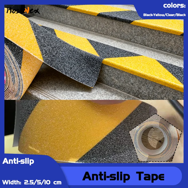 

Safety Grip Anti-Slip Tape 2.5/5/10cm X 5m Roll - Textured PVC Surface for Wet Floors Boats Garages Waterproof Durable Tape