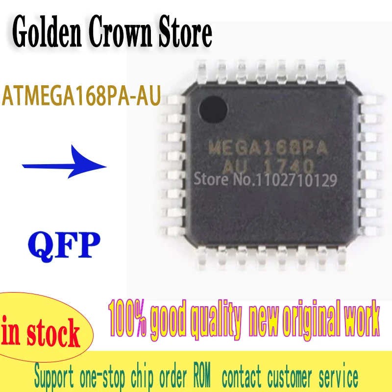 5-100Pcs/lot  New ATMEGA168PA ATMEGA168PA-AU ATMEGA168PA-AUR LQFP-32 AVR microcontroller IC Chip In Stock Wholesale