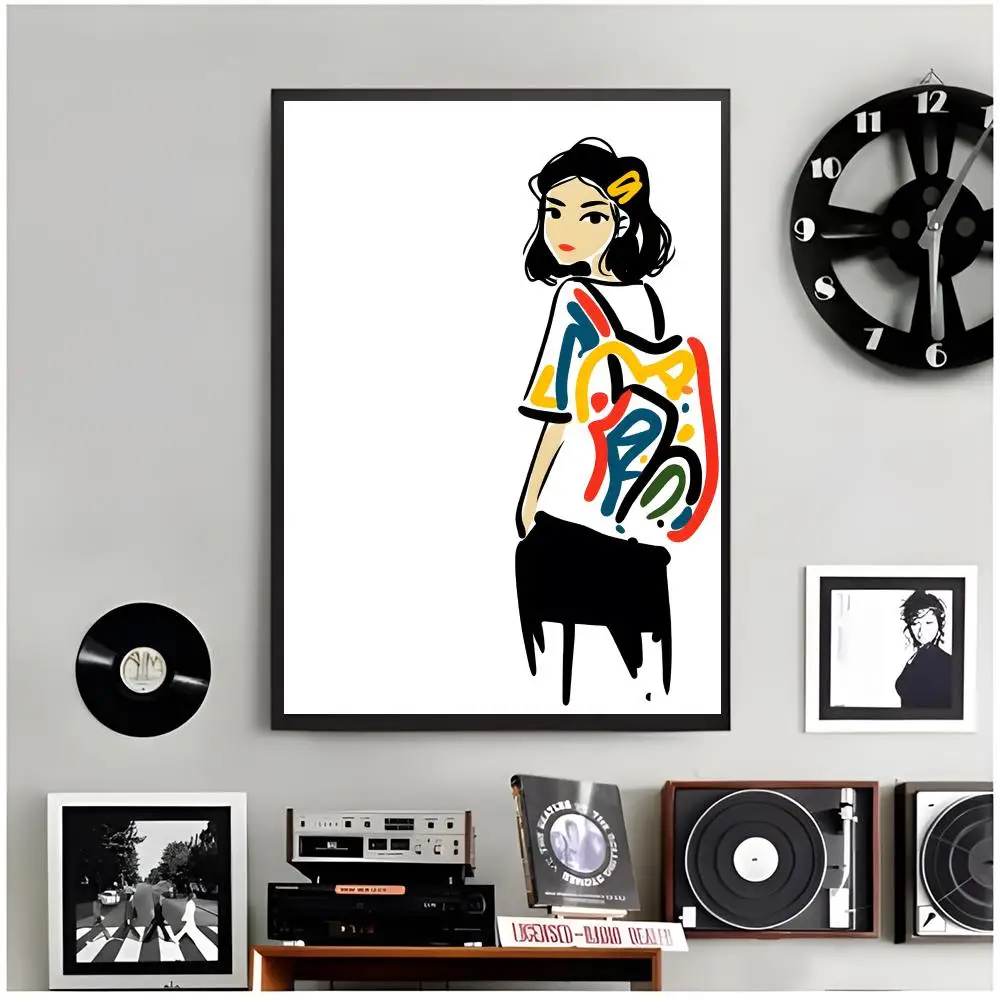 Minimal Line S-Simple Creative Line Illustration Poster Modern Wall Art Home Decor Living Room Decorative Print Unframed