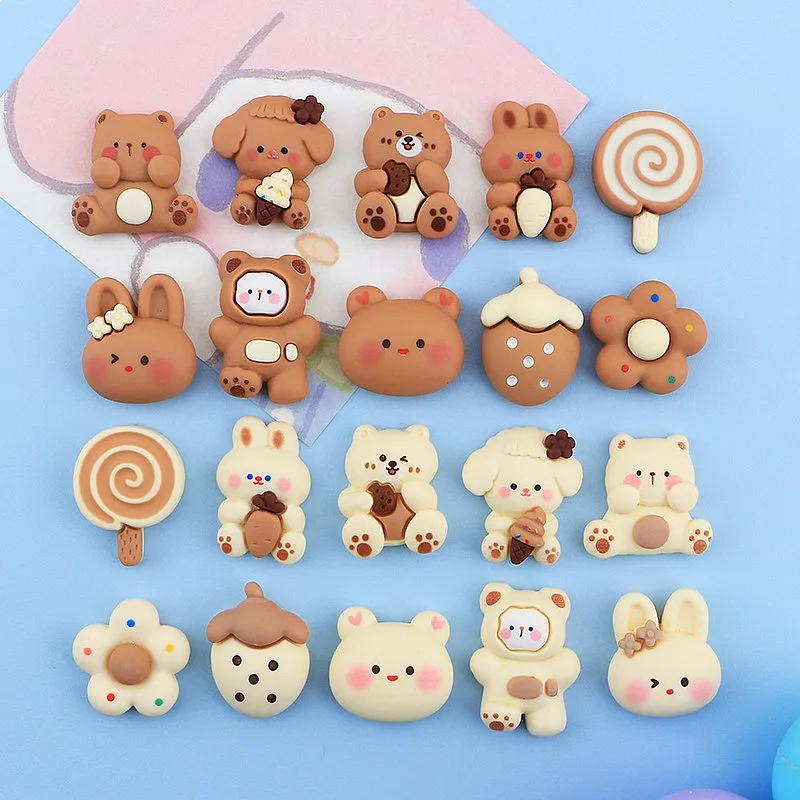 100pcs Mini Animal Resin Charm Kawaii DIY Phone Case Scrapbook Accessories Wholesale Miniature Craft