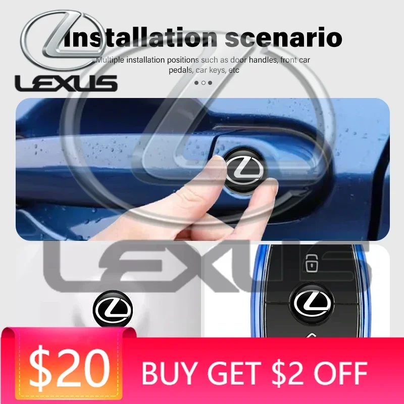 

Наклейки-эмблемы на замки дверей для Lexus GX470, LS400, LX470, LX570, RC350, UX250h, ES350, RX450h, 8 шт., универсальные накладки на замки