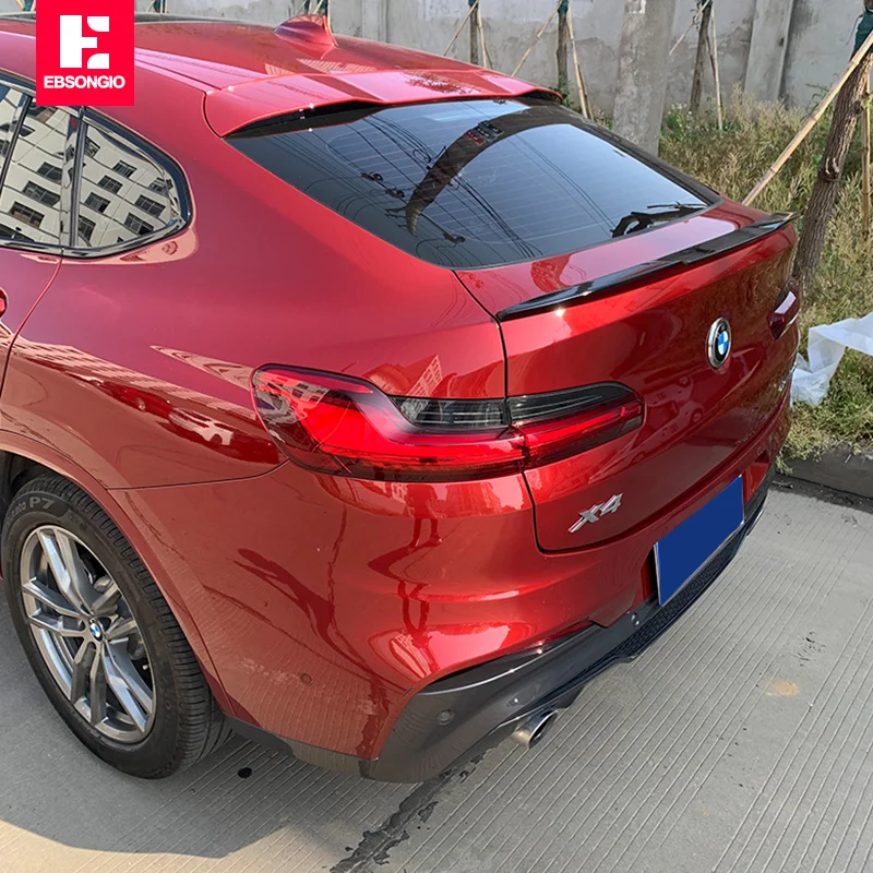 For BMW X4 G02 2019 2020 2021 2022 Carbon Fiber Spoiler Car Rear Wing Primer DIY Color Trunk Rear Spoiler M Desgin Style Spoiler