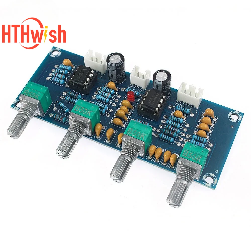 XH-A901 NE5532 Тональная плата предварительного усилителя с высокими басами Регулировка громкости предусилитель Контроллер тона DC12V-24V Для платы усилителя