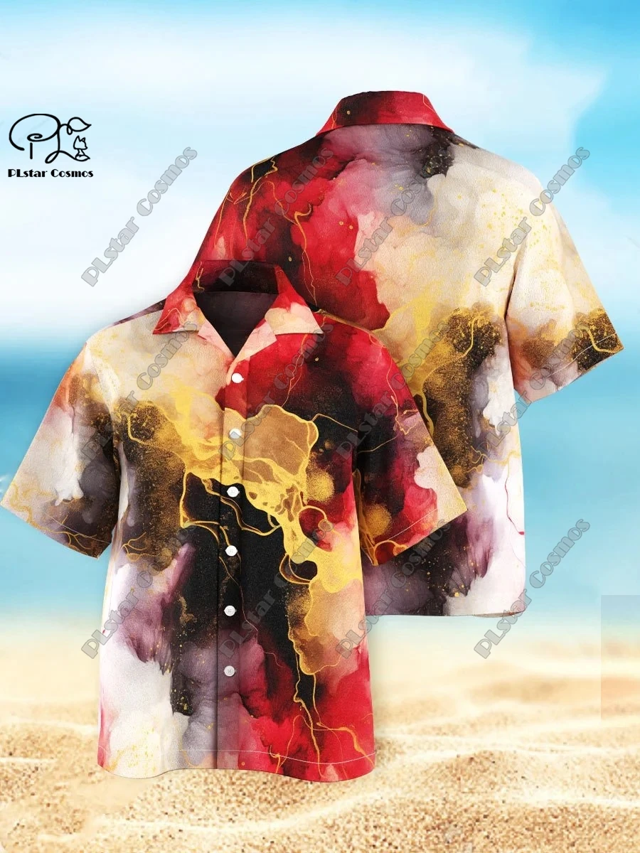 

New 3D Printed Men's Sfumato Gradient Art Hawaiian Shirt Summer Short Sleeve Shirt Unisex Shirt Gift 1