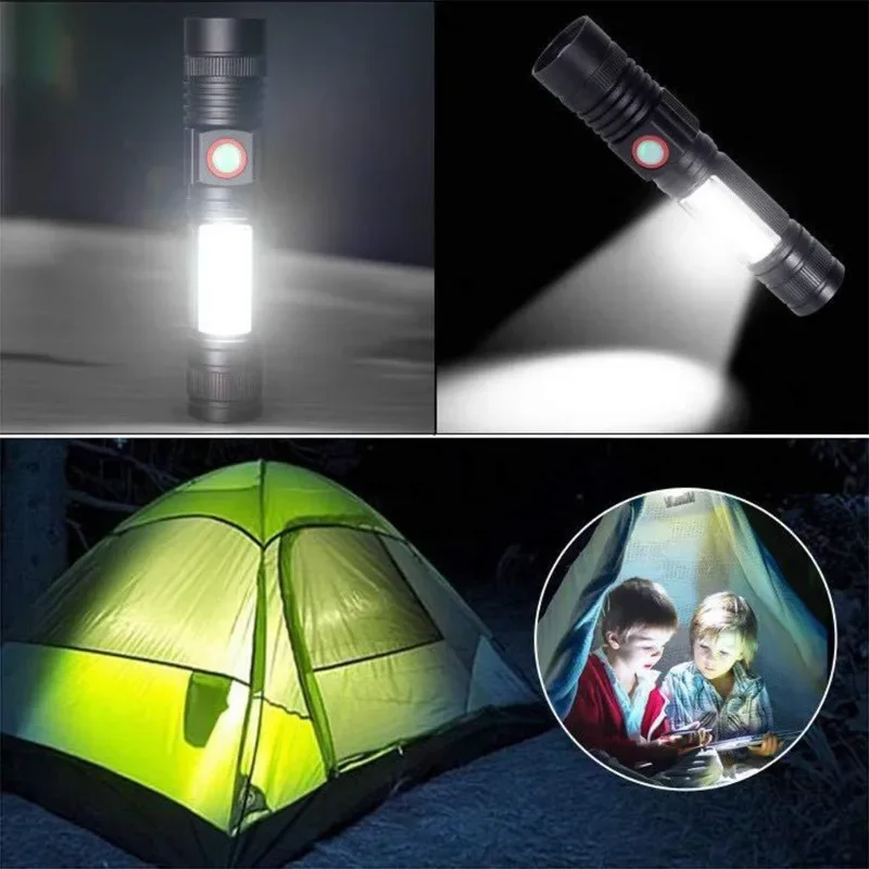 4000LM Ultra Bright LED Flashlight USB Rechargeable Led Torch T6 Lanterna Bicycle Light Use18650 Battery.For Cycling Outdoors