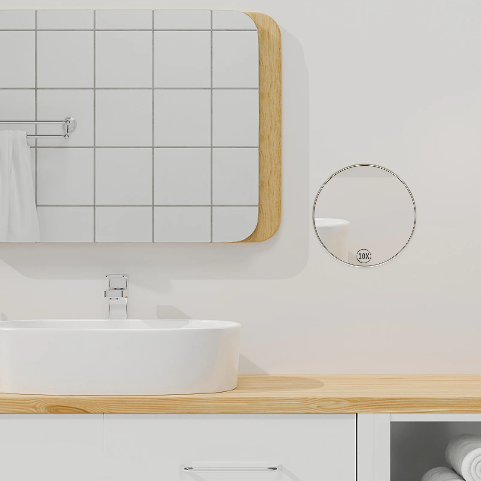 

Magnifying Shower Mirror Suction Cup Single Side Magnifying Makeup Mirror Bathroom Wall Adjustable Portable High Definition