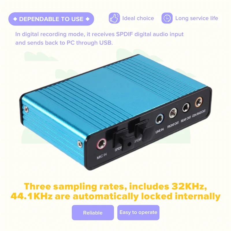 【Necessity】External 6 Channel USB 2.0 Sound Card SPDIF Optical Audio Controller For PC Laptop Desktop